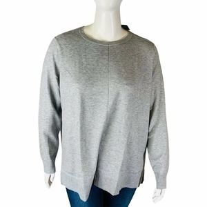 New Karen Scott Womans Sz 2X Plus Seamed Font Sweater Smoke Grey Heather NWT